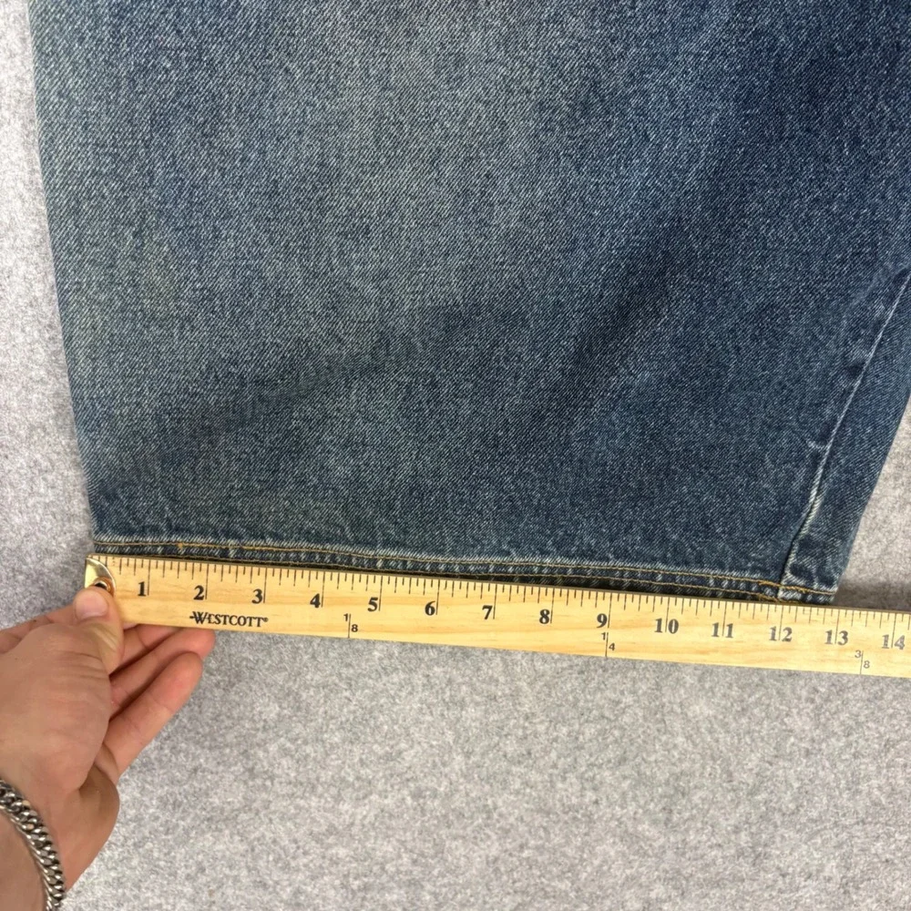 Vintage FUBU The Collection Carpenter Denim Shorts Men 42 Baggy Blue 90s Hip Hop